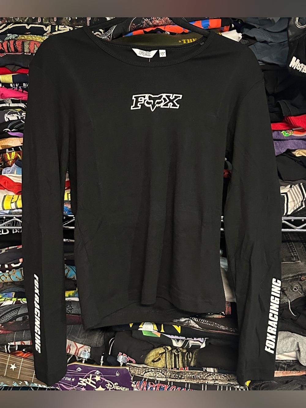 FOX deadstock women's b&w classic logo print longsleeve top, L.